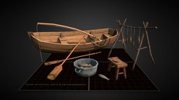 5 Props Assignment dae, fish, assignment, fisherman, lonely, 5props, gameart, boat