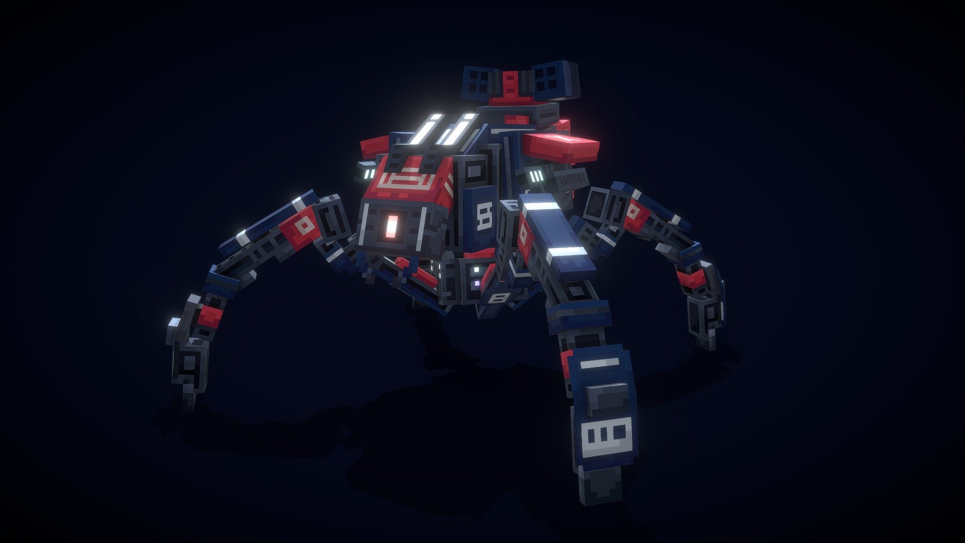 AI mech invader model, i try make a mechanic spider, and i think its out cool, 1-2 hours on modeling and 5 hours on painting, i finnaly made it 3d model