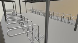 Bicycle Shelter With Glass Roof (Baked Version) blender-3d, animation-3d, texture-baking, vis-all-3d, 3dhaupt, street-furniture, software-service-john-gmbh, bicycle-shelter, simple-textured-version, color-map, modular-bicycle-shelter-baked, modular, simple