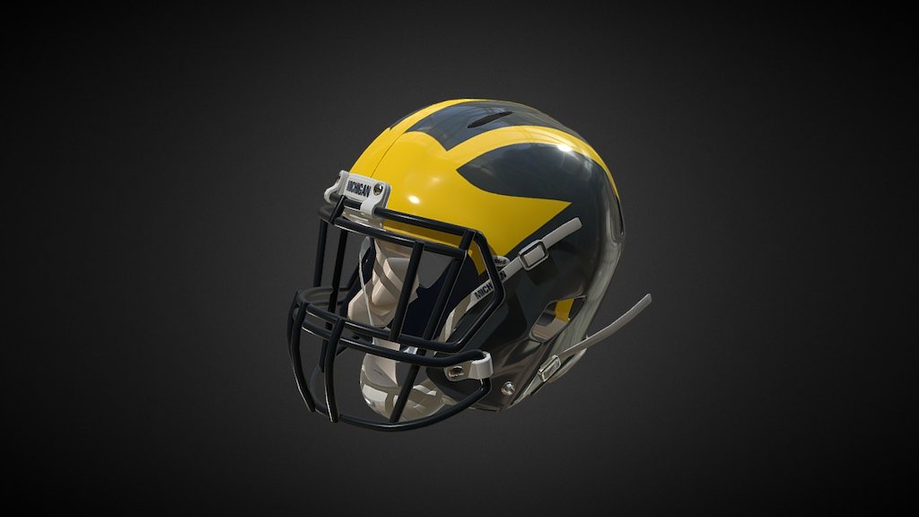 American Footbal Helmet optimised for AR (lowpoly) - American football helmet - 3D model by LucidRealityLabs 3d model