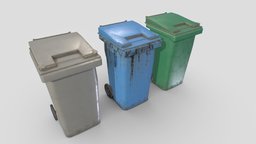 Trash Can 1 bucket, exterior, recycling, dumpster, trash, can, dust, garbage, dustbin, waste, recycle, bin, litter, wastebin, container, plastic