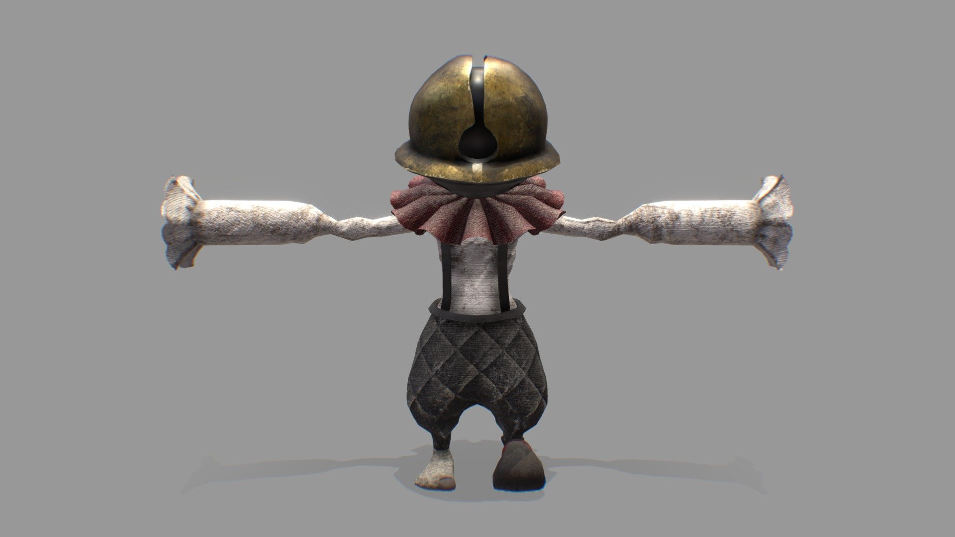 3D Model of the main character for Tamed: The Unseen Show, a 3D Puzzle Stealth side scroller where you play as this tiny clown with a rattle for a head.

Download link of the vertical slice:
https://popcoinstudios.itch.io/tamed-the-unseen-show - Tamed: The Unseen Show - Clown - 3D model by dvsilvart 3d model