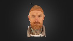 3D Head Scan Roman Sluka Sad mesh, headscan, head, ginger, 3d, texture, scan, man, zbrush