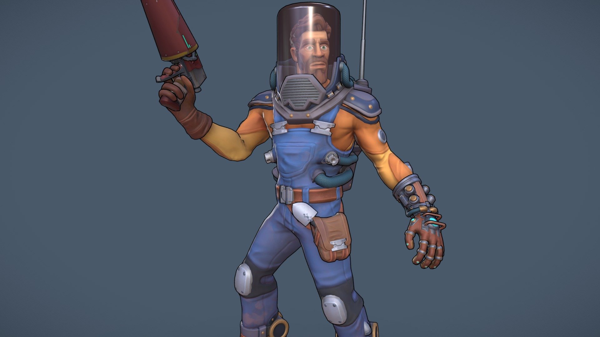 The main character of my end of studies work I made as a last year student at Haute Ecole Albert-Jacquard.
Made in 3 weeks.

If you want to see more visit my artstation at https://www.artstation.com/lightone

47, 727 tris - Stylized Space Farmer - 3D model by Mike_hbrt 3d model