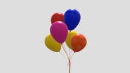 cartoon balloons balloon, cartoony, balloons, red-balloon, blue-balloon, yellow-balloon, orange-balloon