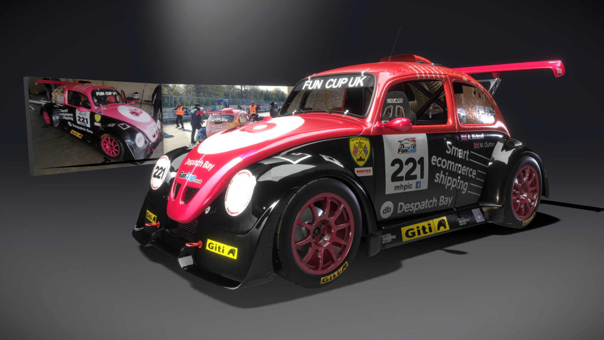 A model I've been working on for months, the main model was done around December, but some fixes were done in January. Now the model is finally in Assetto Corsa, because this was commisioned by a guy who wanted his IRL race car in AC in the off season. Now it finally seems ready to share :)

A FunCup Beetle is a kitcar, a tube-frame chassis with a fibreglass ( I presume ) body on top, only really shares the windscreen with a real Super Beetle.

This being my most detailed model to date, I'm very proud to show my work here after months of inactivity :D

Now this isn't the only part of the whole package, there are some LODs also, but they aren't as exciting as the main car.

This is obviously not for sale 3d model
