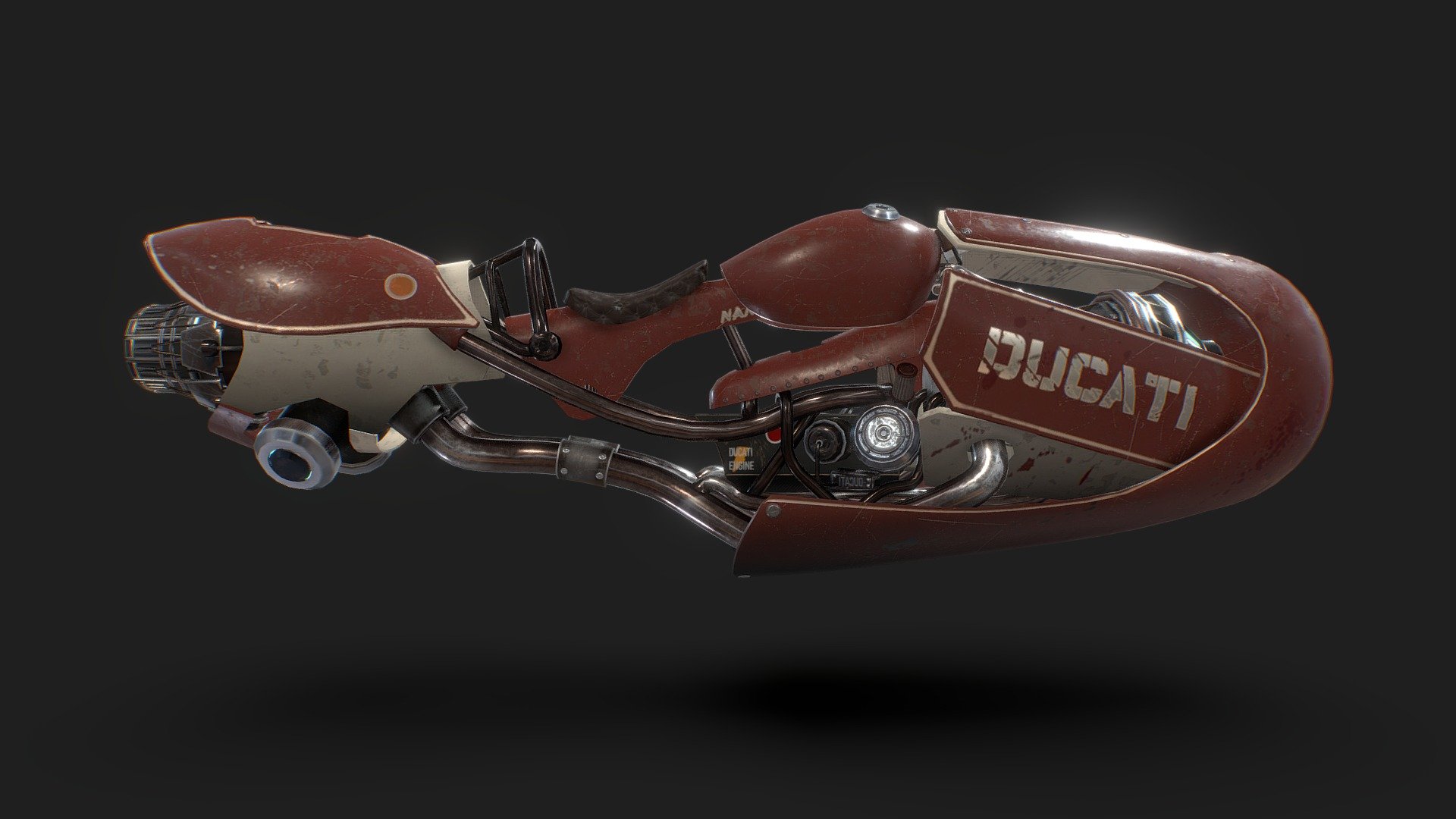 Future version of Ducati locomotive, 4K texture 3d model