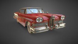Edsel Corsair 1958 red, ford, vintage, retro, realistic, classics, old, vehicle, pbr, car, nordskill