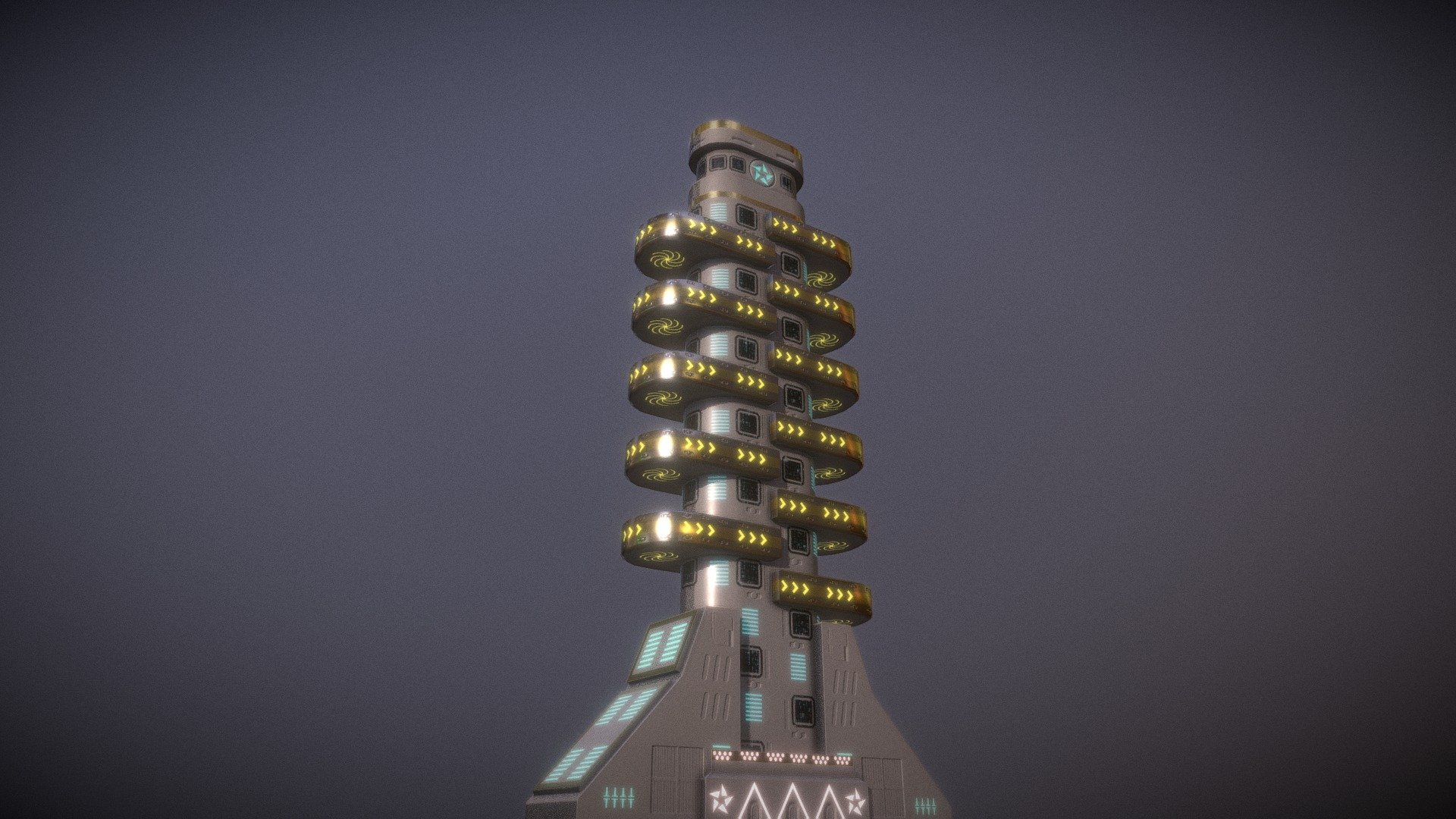 This building is a part of my Sci-Fi project that utilizes a modular build 3d model