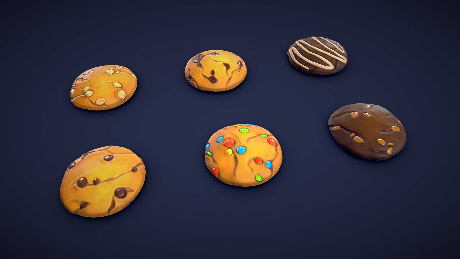 Are you looking for some delicious stylized cookies to add to your project? Look no further than this 3D asset pack, which includes 6 different stylized cookies. All models are low-poly and optimized for performance and quality. Whether you’re creating a bustling bakery scene or adding a unique touch to your game environment, these cookies will add some detail to your project!🍪

Model information:




Optimized low-poly assets for real-time usage.

Optimized and clean UV mapping.

2K and 4K pbr textures for the assets are included.

Compatible with Unreal Engine, Unity and similar engines.

All assets are included in a separate file as well.
 - Stylized Cookies - Low Poly - Buy Royalty Free 3D model by Lars Korden (@Lark.Art) 3d model