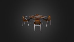 Low poly table with chairs restaurant, sicily, chairs, table, howest, 3dsmax, 3dsmaxpublisher, low, poly