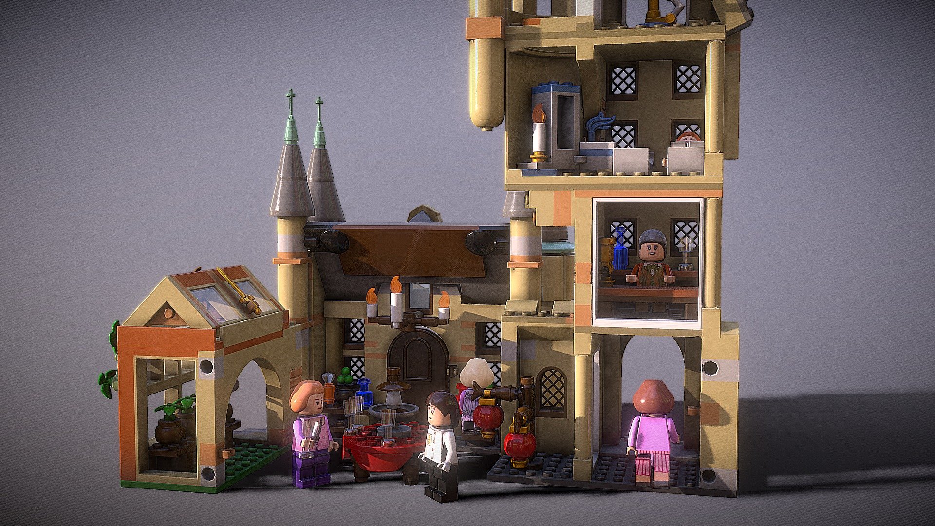 Virtual toy made for Carrefour and http://www.many-worlds.es - Lego Hogwarts AstronomyTower, Many-worlds - 3D model by Guillermo Momplet (@momplet) 3d model