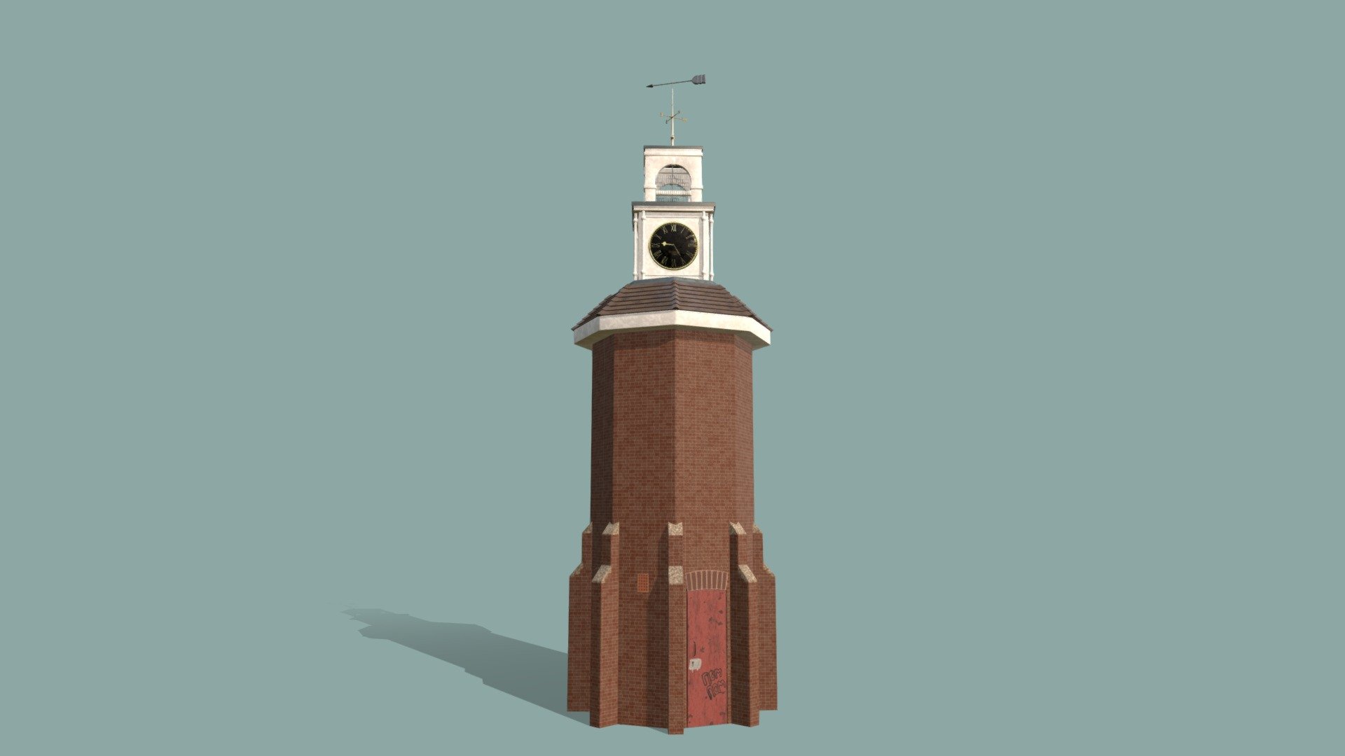 The Clock Tower from Clockhouse Lane in Ashford, Middlesex, England 3d model