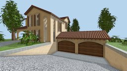 SHC Spanish Modern House 4 tree, room, modern, bathroom, cottage, couch, bedroom, villa, small, exterior, roof, terrace, living, kitchen, bungalow, mansion, large, spanish, sloped, glass, house, interior