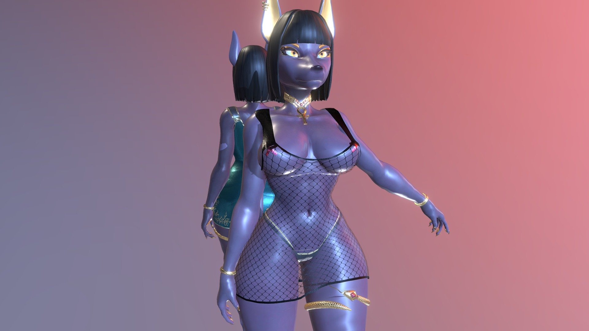 The third set of outfits for my Anubis Avatar
Available on my gumroad page.https://linktr.ee/yawuu
 - VRChat Ready Anubis Avatar - 3D model by Yawuu 3d model