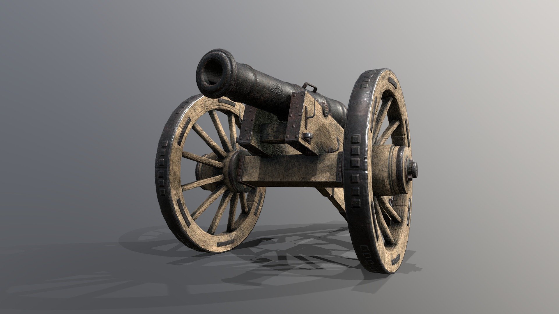 A British Medium 12-Pounder Iron Cannon - Armstrong Design M1736.

Modelled in Blender 2.79/2.80

Tested in 2.93

3 Formats included - .Blend / .Fbx / .Obj + all Textures

All Modifiers closed

Scale 1.000

Real world scale

Lights and Camera are on Layer 2

Textured at 2K using Substance Painter 2

2K textures / PBR: BaseColor, Metallic, Roughness &amp; Normal Maps + Optional Height Map

Polycount:

Verts:34,345

Faces: 33,633

Tri`s: 66,978

Please note if you are using EEVEE:

You may need to go into the Render Properties Tab - Performance - Enable High Quality Normals

Any queries please do get in touch

If you do decide to purchase this Model I wish to thank you in advance

Thanks for your interest &amp; support!

MagicCGIStudios - 12 Pounder Iron Cannon - Armstrong design M1736 - Buy Royalty Free 3D model by MagicCGIStudios 3d model