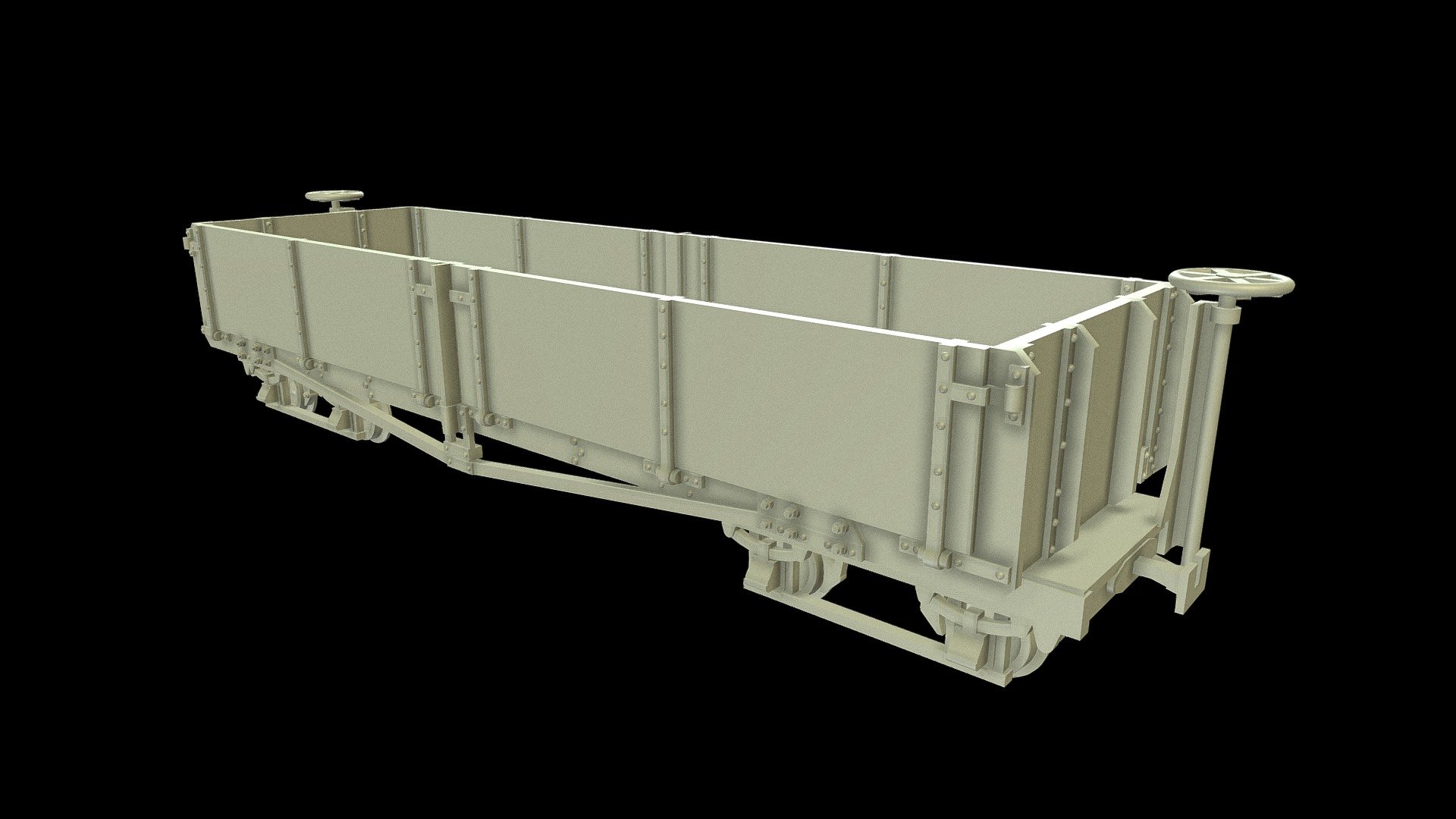Class D Bogie Open Wagon 600mm (2ft) - 3D model by ngauge.es 3d model