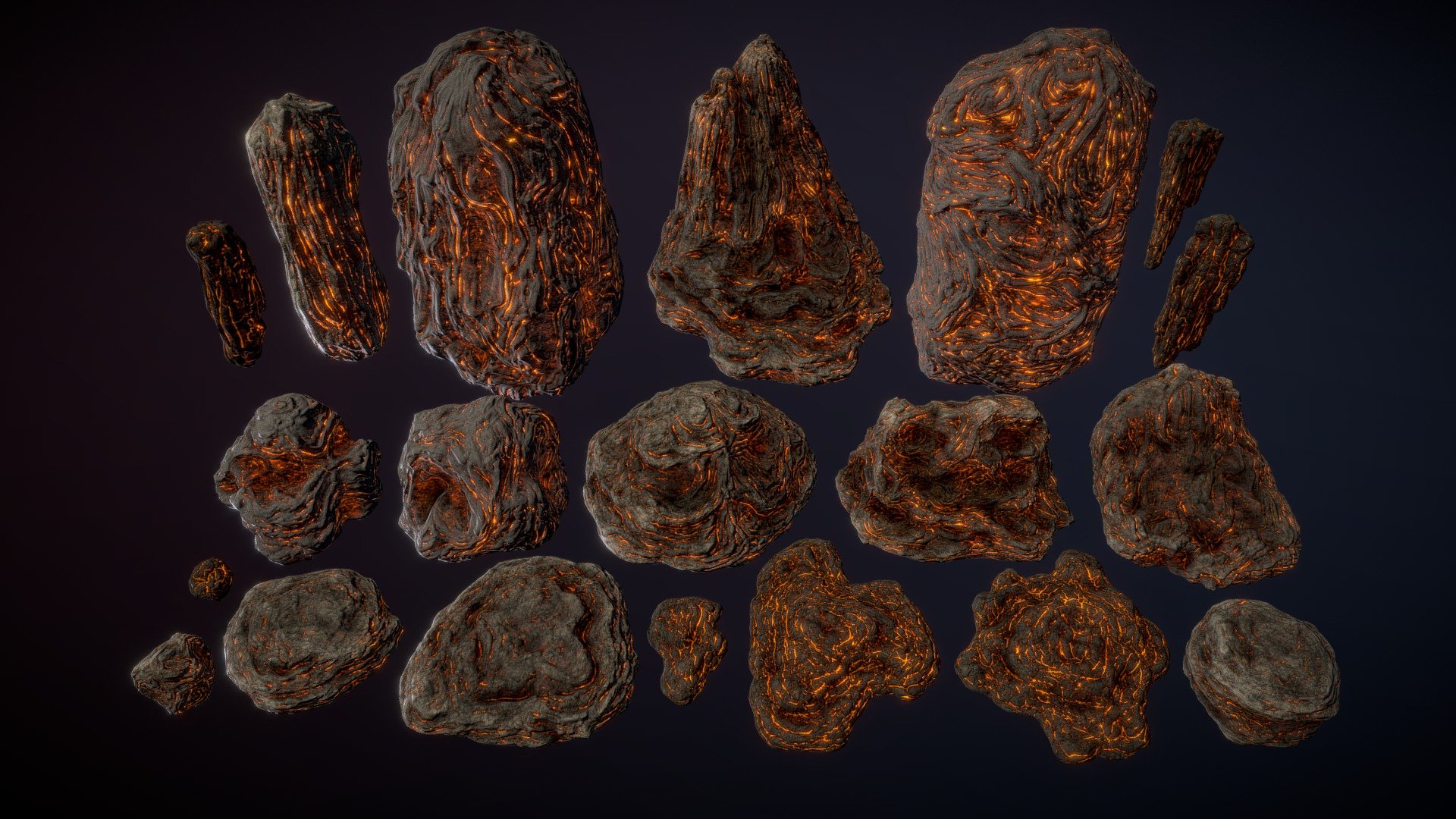 Modular lava rocks - Lava rocks - 3D model by Dmitriy Dryzhak (@arvart.lit) 3d model