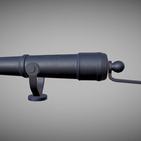 Swivel cannon low poly cannon, swivel, 18th-century, 3dsmax, lowpoly, ship