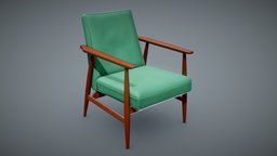 Soviet Armchair Lisek Green armchair, soviet, block, prop, vintage, retro, unreal, seat, realtime, russia, eastern, union, old, engine, ussr, 60s, comfort, ue4, unity5, lods, prl, substancepainter, unity, unity3d, game, blender3d, chair, house, home, interior, environment, hdrp, unityhdrp