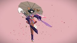 Geisha geisha, smoke, petals, cgmonkeyking