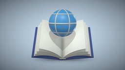 Social studies (Book and globe) cartoon 3D icon