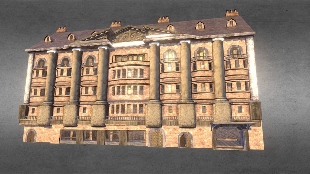 Hotel Building (intact) - 3D model by smokingbill 3d model