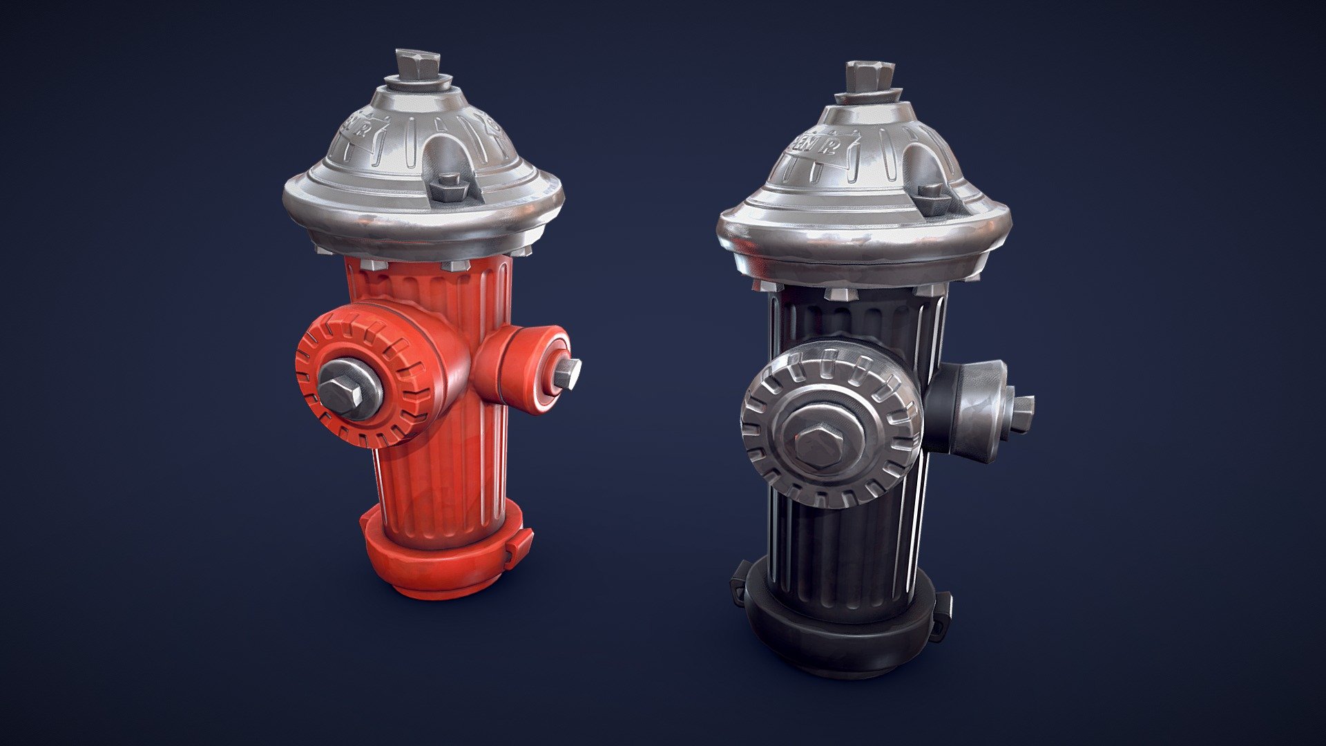 This stylized fire hydrant model pack is featuring two different models and textures: red and black. Whether you want to create a modern urban city scene or a post-apocalyptic wasteland, this stylized fire hydrant model will add some personality and detail to your project.

Model information:




Optimized low-poly assets for real-time usage.

2K and 4K pbr textures are included.

2 color variation textures are included (red and black).

Optimized and clean UV mapping.

Compatible with Unreal Engine, Unity and similar engines.

All assets are included in a separate file as well.
 - Stylized Fire Hydrant - Low Poly - Buy Royalty Free 3D model by Lars Korden (@Lark.Art) 3d model