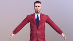MAN 55 -WITH 250 ANIMATIONS suit, red, white, boy, people, beard, coat, business, young, fbx, boss, old, professional, movie, gentleman, gents, men, animations, business-man, rigged-character, business-suit, character, cartoon, game, lowpoly, man, animated, human, male, black, rigged, highpoly