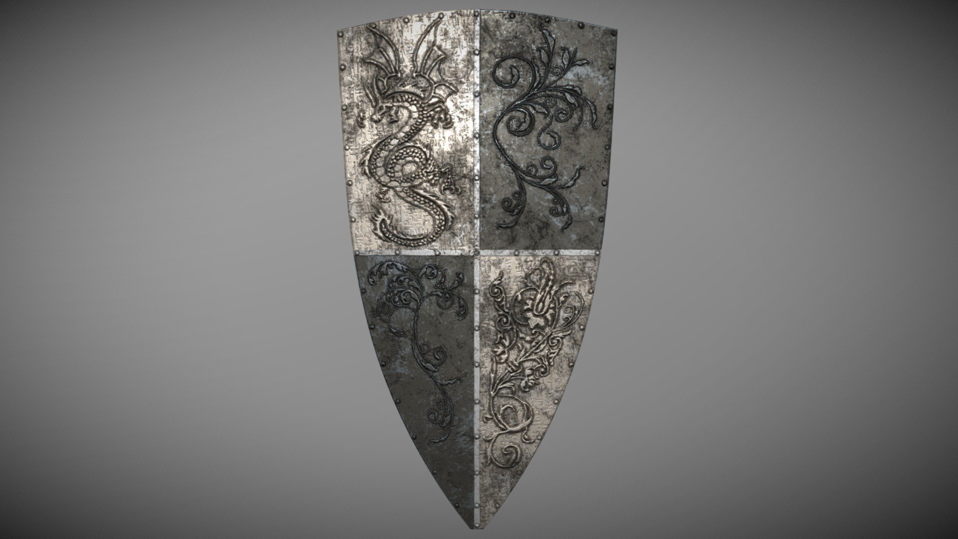 Inspired by the Banished Knight Shield from Elden Ring - Engraved Knight Shield - 3D model by Autonarch 3d model