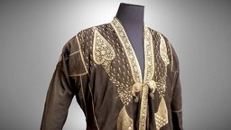Male abaya muslim, velvet, 19th-century, gold