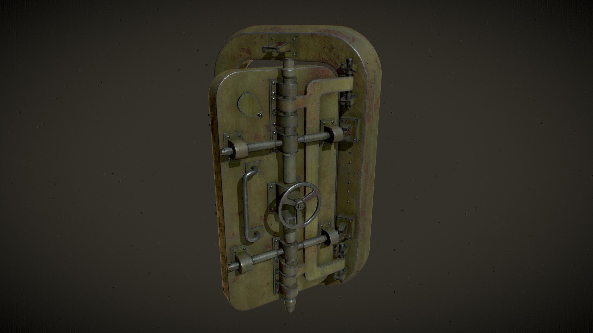 An old metal bunker door is suitable for a survival game.
Obj:https://drive.google.com/file/d/1XdKpYo3cgnSLlM59lMBIxZuxoEHDVAka/view?usp=drive_link - Old metal bunker door - Download Free 3D model by rakutin 3d model