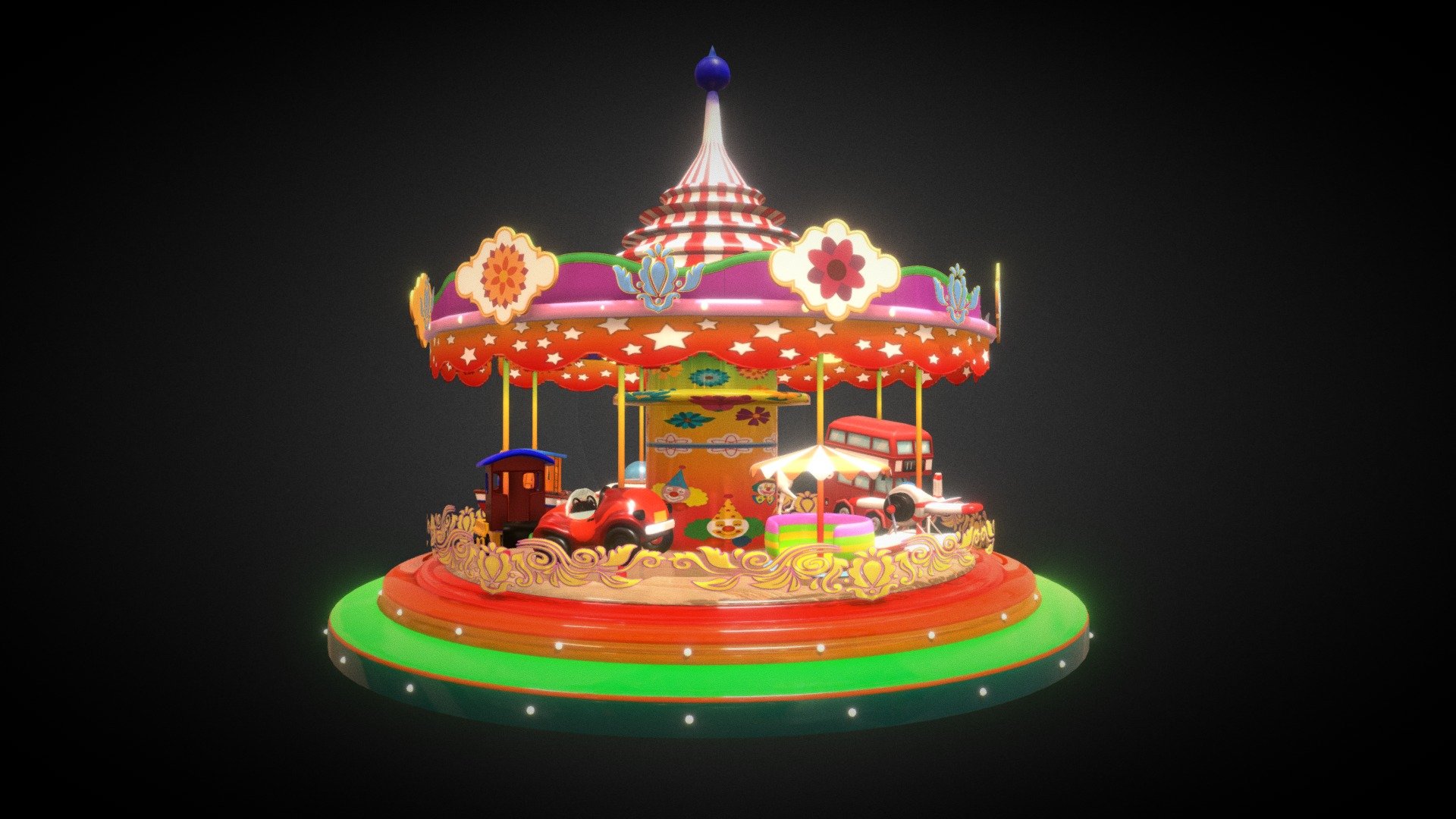 animated - Carousel - 3D model by Mario Libera (@kiolib) 3d model