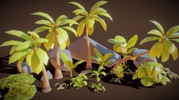 Low Poly Tropical Vegetation
