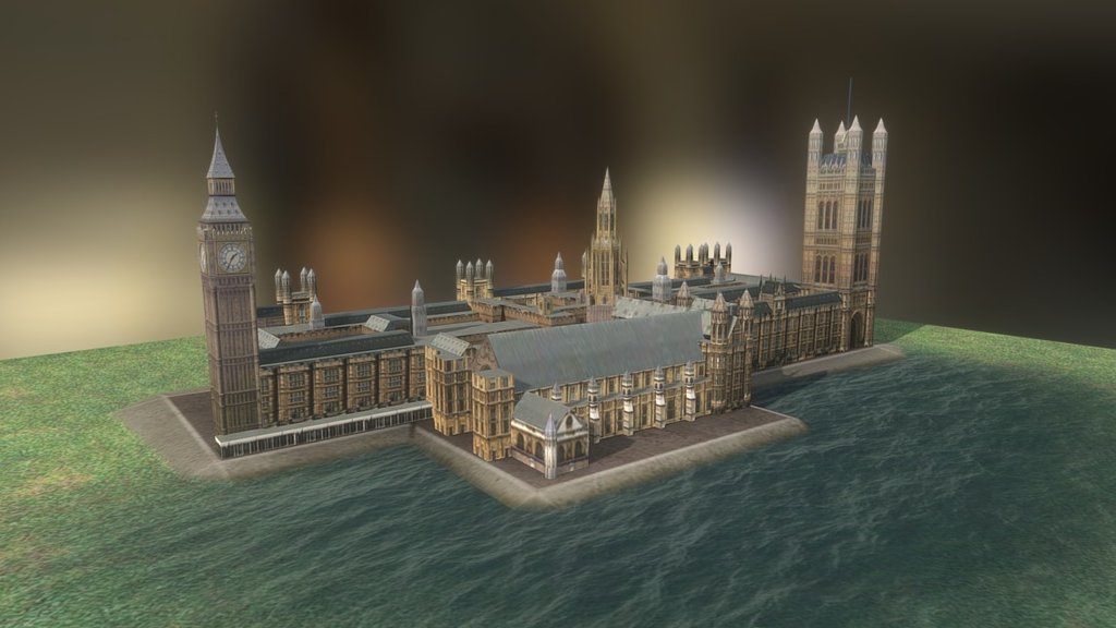 Westminster Palace Big Ben - 3D model by 2dand3d 3d model