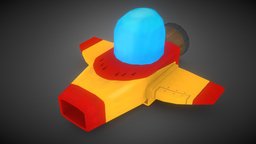 Low Poly Stylized Spaceship blend, games, cartoony, obj, game-ready, blender-3d, game-asset, low-poly, cartoon, lowpoly, stylized