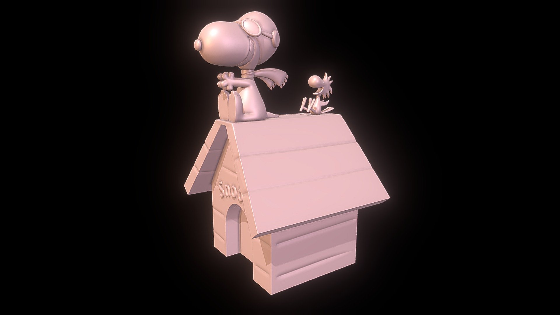 See the model colored here https://www.deviantart.com/sillytoys/art/Snoopy-Flying-Ace-3D-print-model-920302224 - Snoopy Flying Ace - 3D print - Buy Royalty Free 3D model by SillyToys 3d model