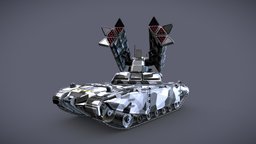 Sci-Fi Missile launcher Tank missile, track, future, defense, rolling, thunder, tread, tank, launcher, rocket, weapon, vehicle, military, steel