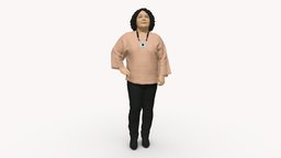 Fatty woman in age hand on side 0835 style, people, fashion, beauty, fat, miniatures, realistic, woman, outfit, success, character, 3dprint, 3d, model, scan, human, male, polygon