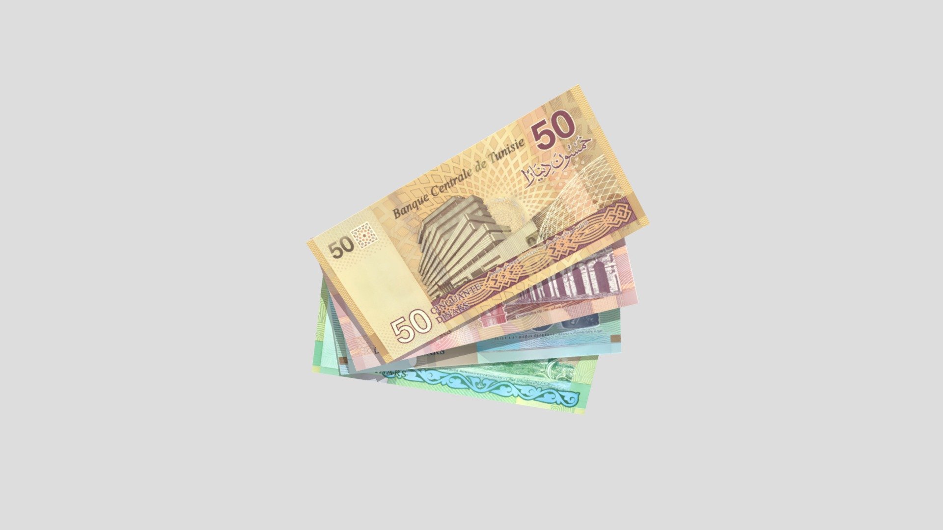 tunisian money 3D model - tunisian money - Download Free 3D model by Hafiene (@ahmedhafiene98) 3d model