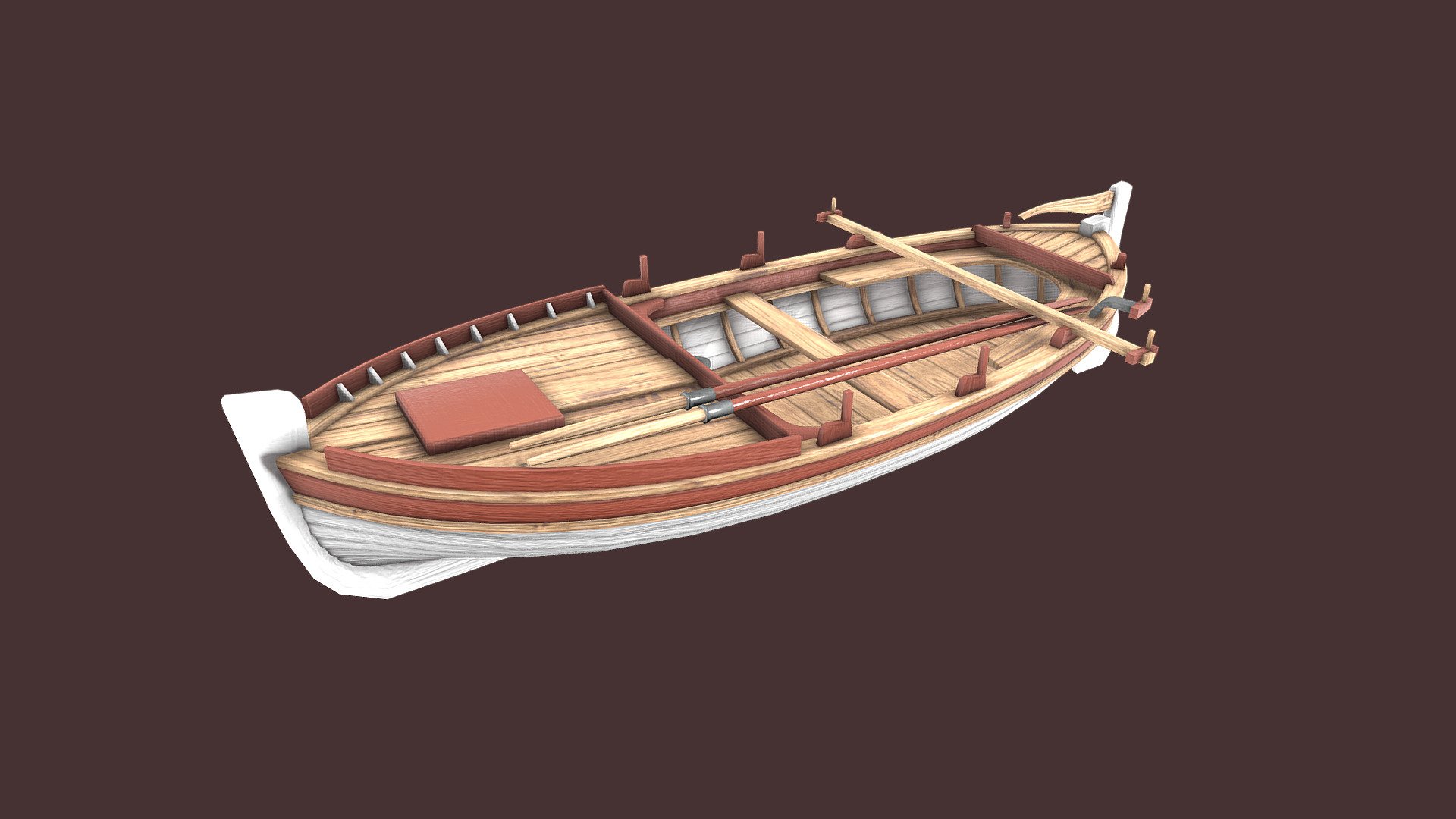 A relatively low-poly (4.5K polygons) 3D model of a traditional Croatian boat &lsquo;Guc'. Made in Blender 3D and Adobe Substance Painter as part of an interactive VR project created in 2022 by Delta Reality, a VR/AR/MR company from Zagreb, Croatia 3d model
