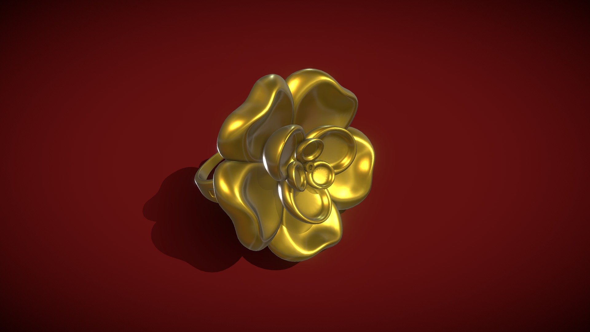 Flower Ring Jewelry Design made in 3ds max and rendered in Keyshot 9.3 pro.
3D Printable Model.

Ring size:-
Ring Diameter = 20mm, Thickness = 1mm, Taper Value = 1.5mm to 5.5mm.
Flower Diameter = 28mm, Height = 8mm.
Polys = 48576 and Verts = 48600 3d model