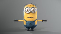 MINION Tom fruit, minion, pedal, illumination, bi, banana, googles, hands, gru, jeans, eyes, tom, vegetable, gloves, despicable-me, character, 3d, lowpoly, animation, animated, fantasy, funny, hand, gameready
