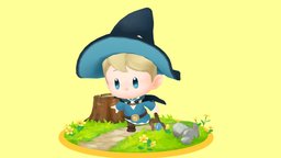 A new journey rpg, cute, mesh, cg, new, gamedev, journey, mage, mele, rigged-character, character, unity, cartoon, game, anime, rigged, magic, noai