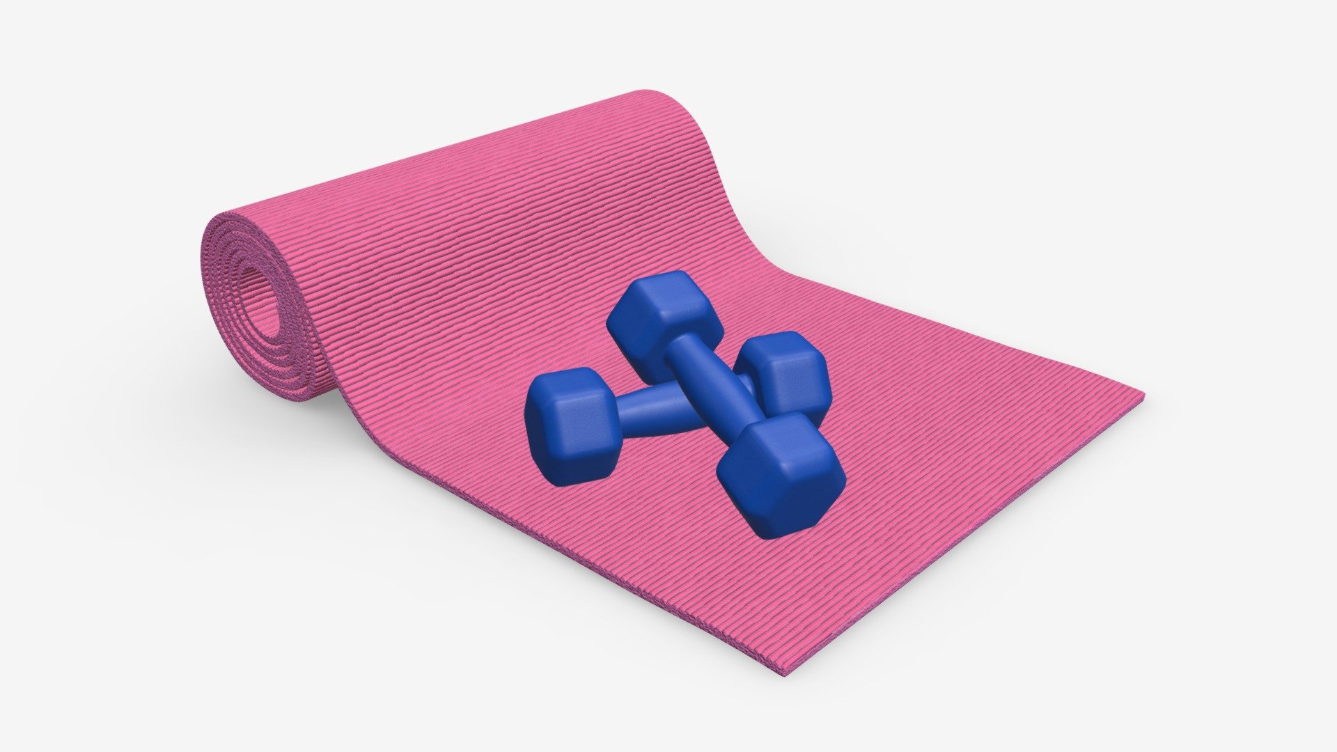 Yoga mat and dumbbells - Buy Royalty Free 3D model by HQ3DMOD (@AivisAstics) 3d model