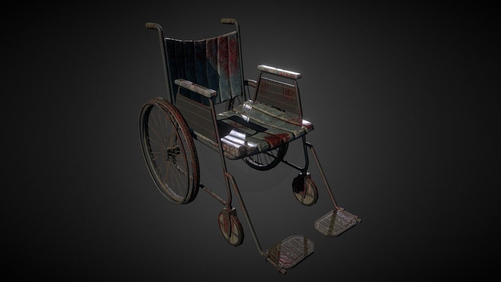 A wheelchair for Oya: craving in the mist (facebook.com/CravingInTheMist) - Bloody horror wheelchair - 3D model by Peter Vrieling (@petervrieling) 3d model
