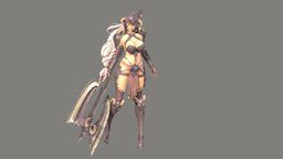 axe_warrior_Female_3D model 3d, 3dsmax, zbrush, gamecharacter, 3dmodel
