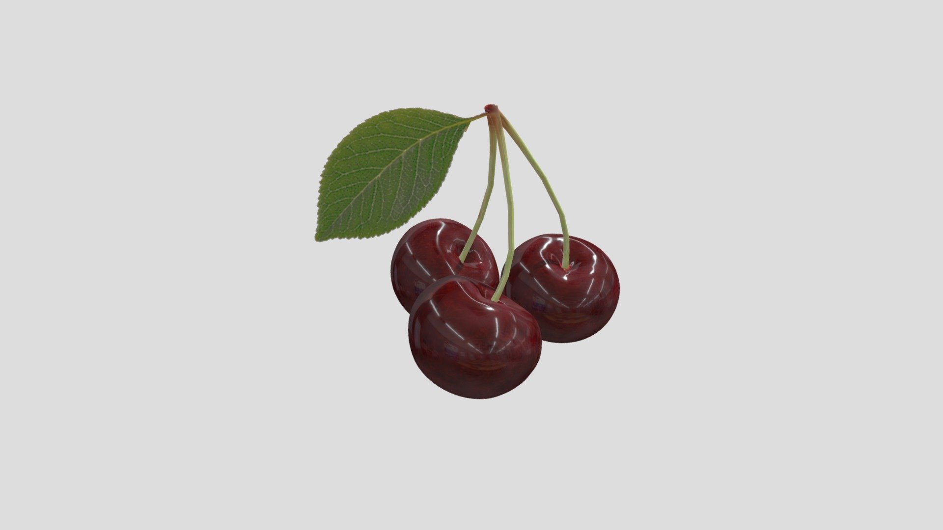 3 Cherries and twig - Cherries - Download Free 3D model by siotech2011 3d model