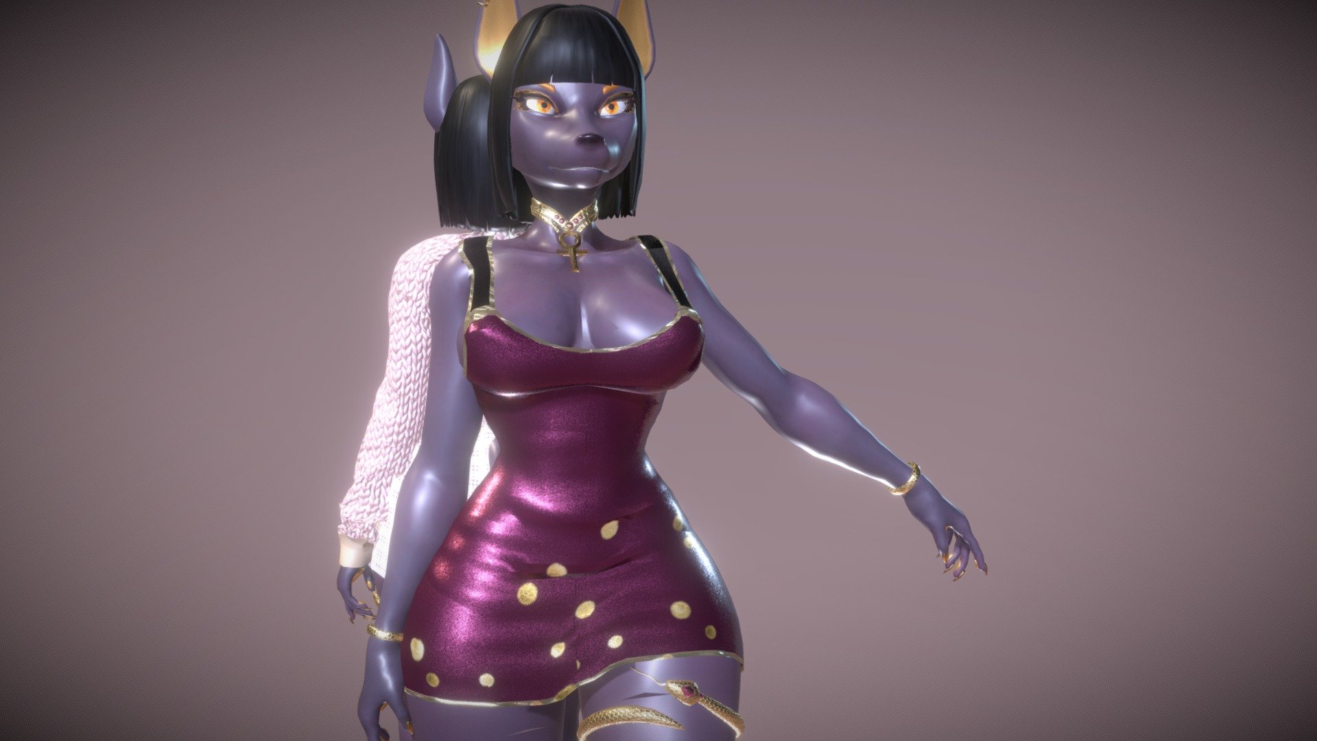 Anubis Avatar for VRChat, customizable ingame with 7 outfits to choose from!
You can find it on my gumroad page: https://linktr.ee/yawuu - VRChat Furry Model ~ Outfit Set 2 - 3D model by Yawuu 3d model