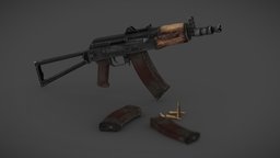AKSU-74 dae, rifle, tga, submachine, obj, ak, aks, fbx, models, aksu, aksu-74, weapon, model, military, gun, guns